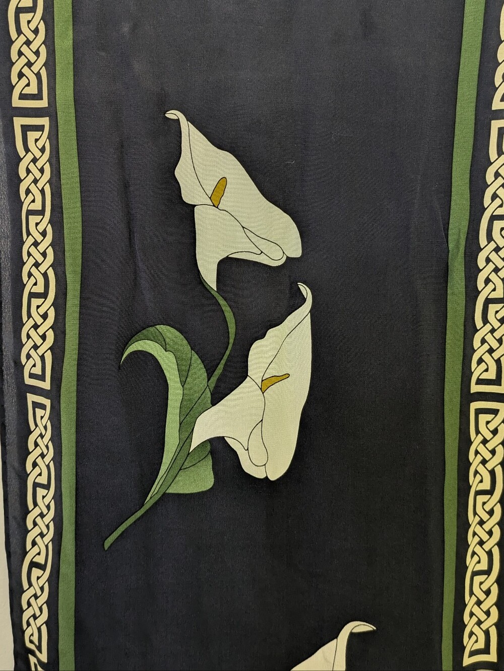 Vintage Irish Silk Scarf Patrick Francis Celtic Flower Lily - Picture 4 of 8